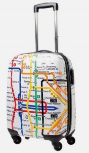 resväska med tunnelbanemotiv